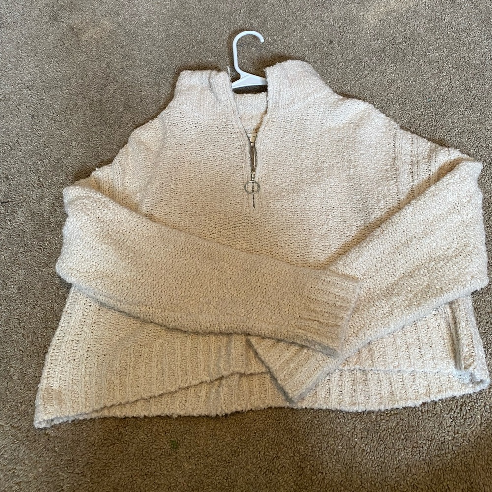 Aeropostale cropped quarter zip sweater